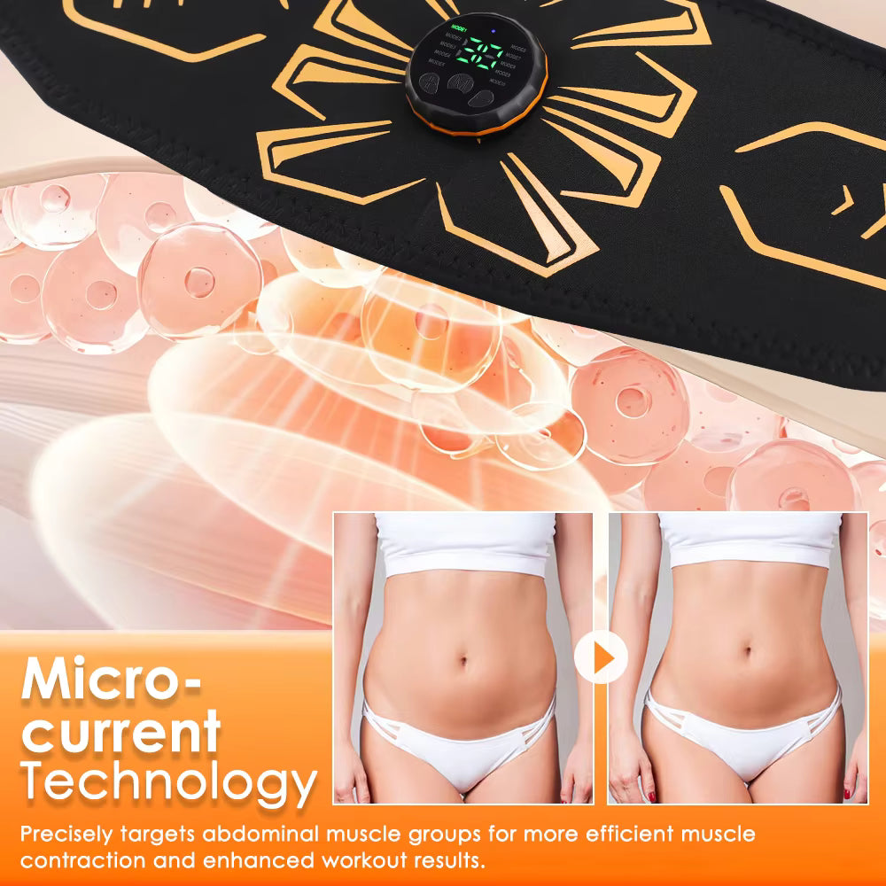 Smart EMS Abdominal Toning Belt USB Rechargeable Muscle Trainer