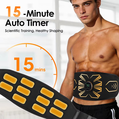 Smart EMS Abdominal Toning Belt USB Rechargeable Muscle Trainer