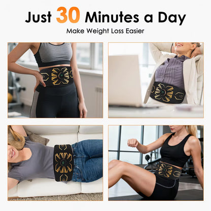 Smart EMS Abdominal Toning Belt USB Rechargeable Muscle Trainer